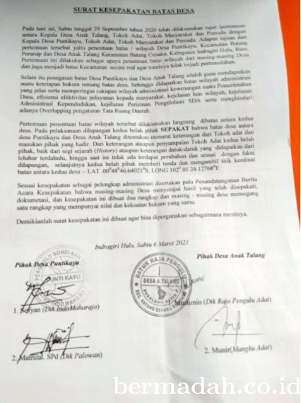Soal Batas Wilayah, Tokoh Adat dari Dua Desa Sudah Sepakat
