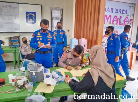 Sambut HUT Polairud Ke 71, Polres Pelalawan Donor Darah