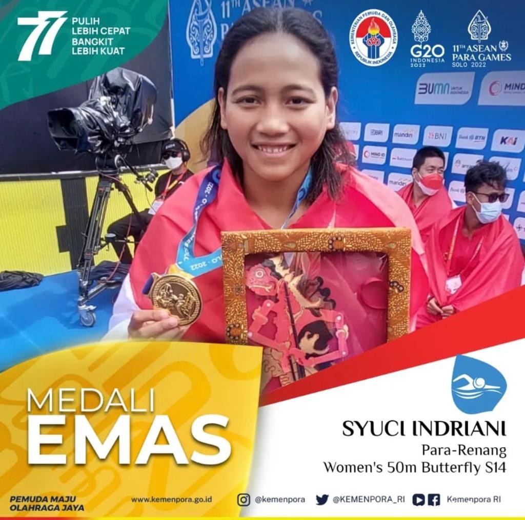 Atlet NPCI Asal Riau Kembali Sumbang Medali Emas di ASEAN Para Games Solo