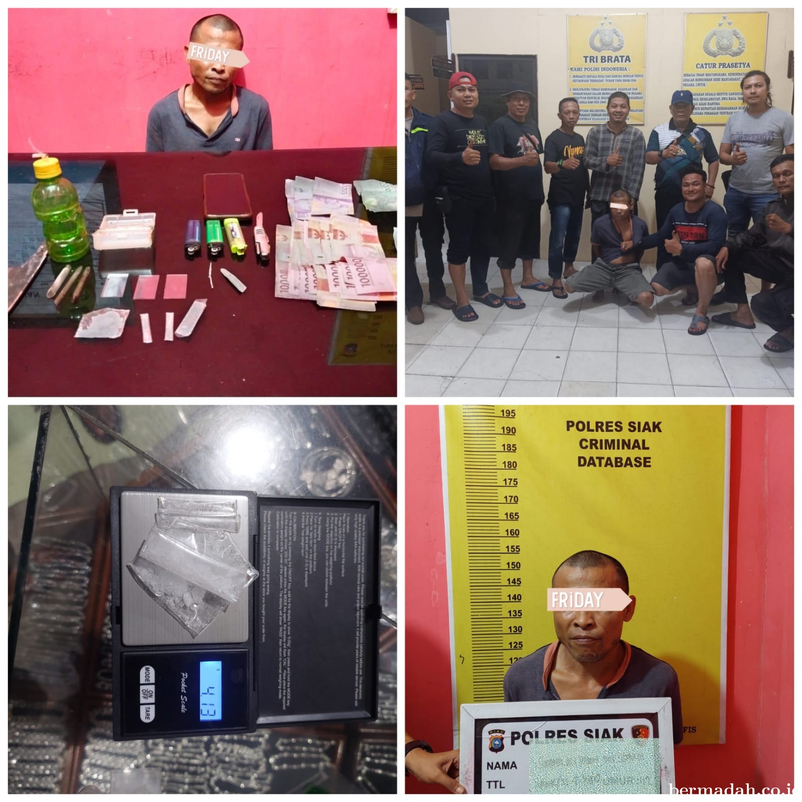 Kantongi 4 Paket Sabu, Pria Ini Diringkus Team Reskrim Polsek Sungai Apit