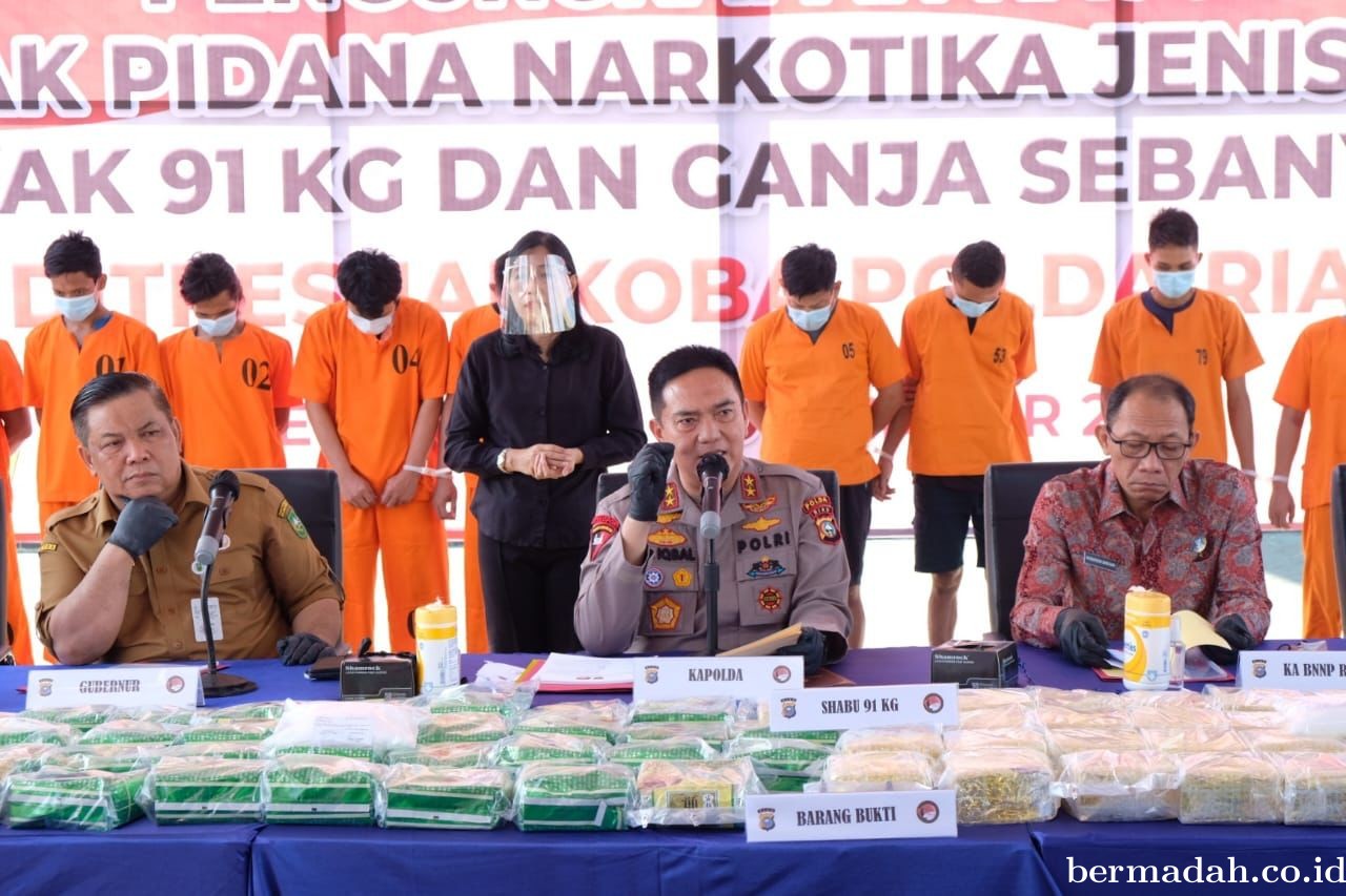 Catatan 11 Bulan Kepemimpinan Irjen Moh Iqbal, Polda Riau Sita Narkoba Sabu 800 Kg