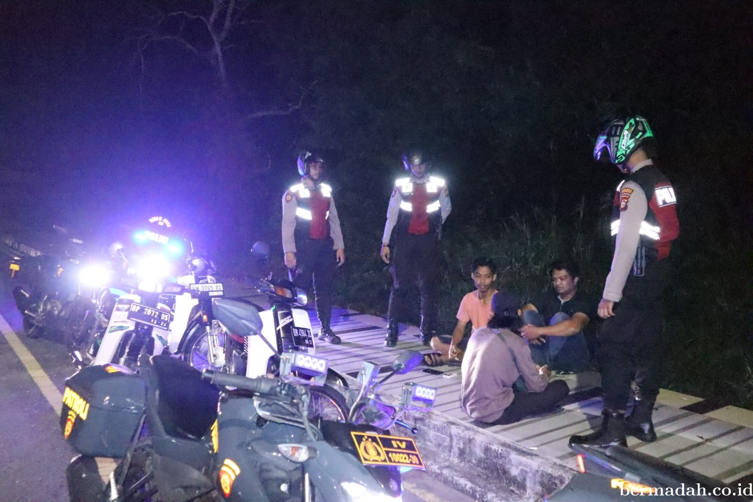 Puluhan Personel Polres Meranti Patroli di Lokasi Rawan Gangguan Kamtibmas