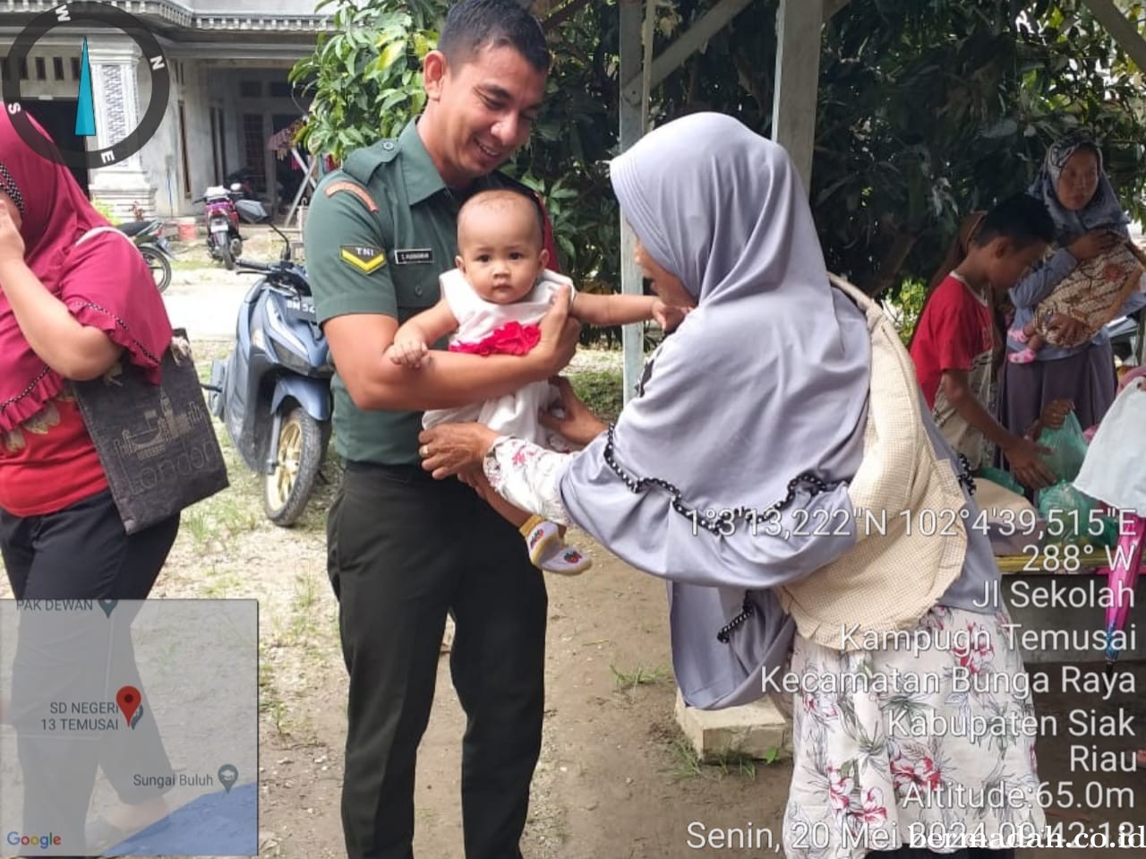 Senin 20 Mei, Koramil 06/Pwk Sabak Auh Laksanakan pengecekan anak stunting