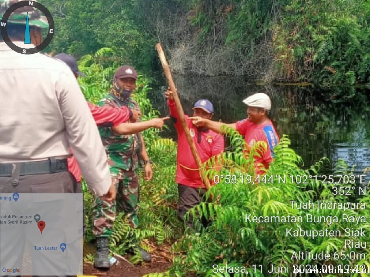 Penanggulangan Karhutla di lintas Wilayah Koramil 06/PWK Sabak Auh, Selasa 11 Juni