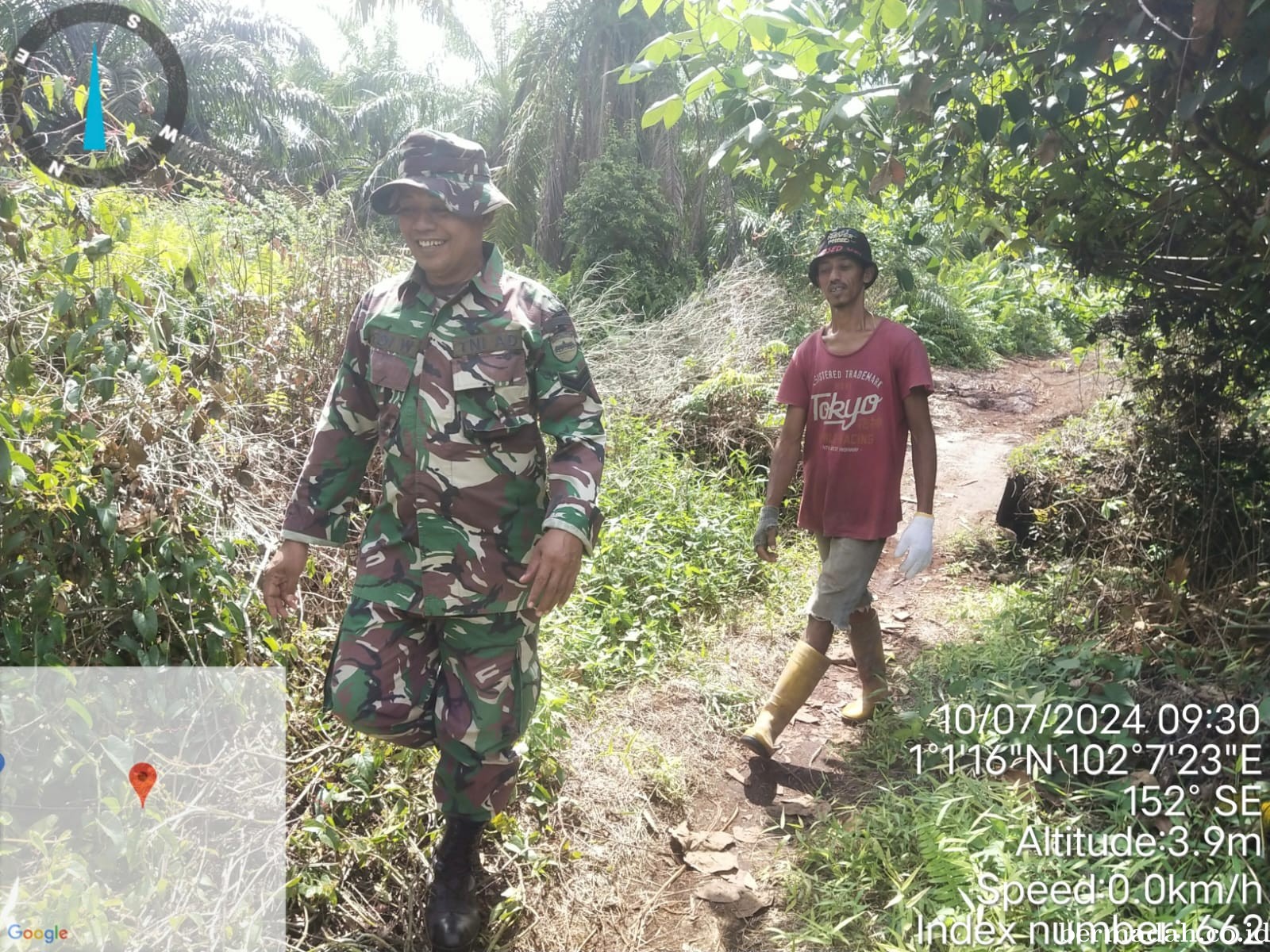 Penanggulangan Karhutla di Wilayah Koramil 02/Sungai Apit, Rabu 10 Juli