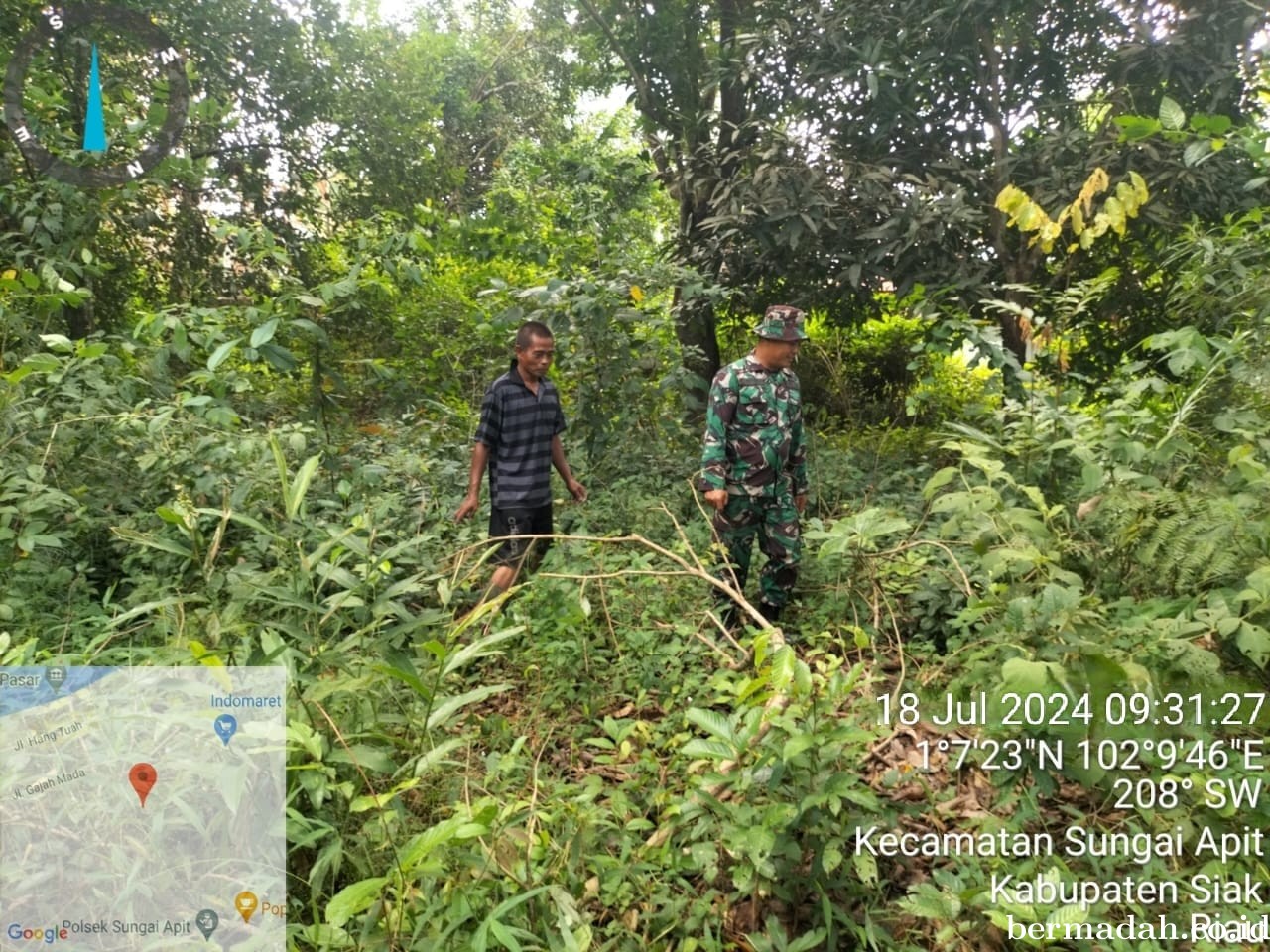 Penanggulangan Karhutla di Wilayah Koramil 02/Sungai Apit, Kamis 18 Juli