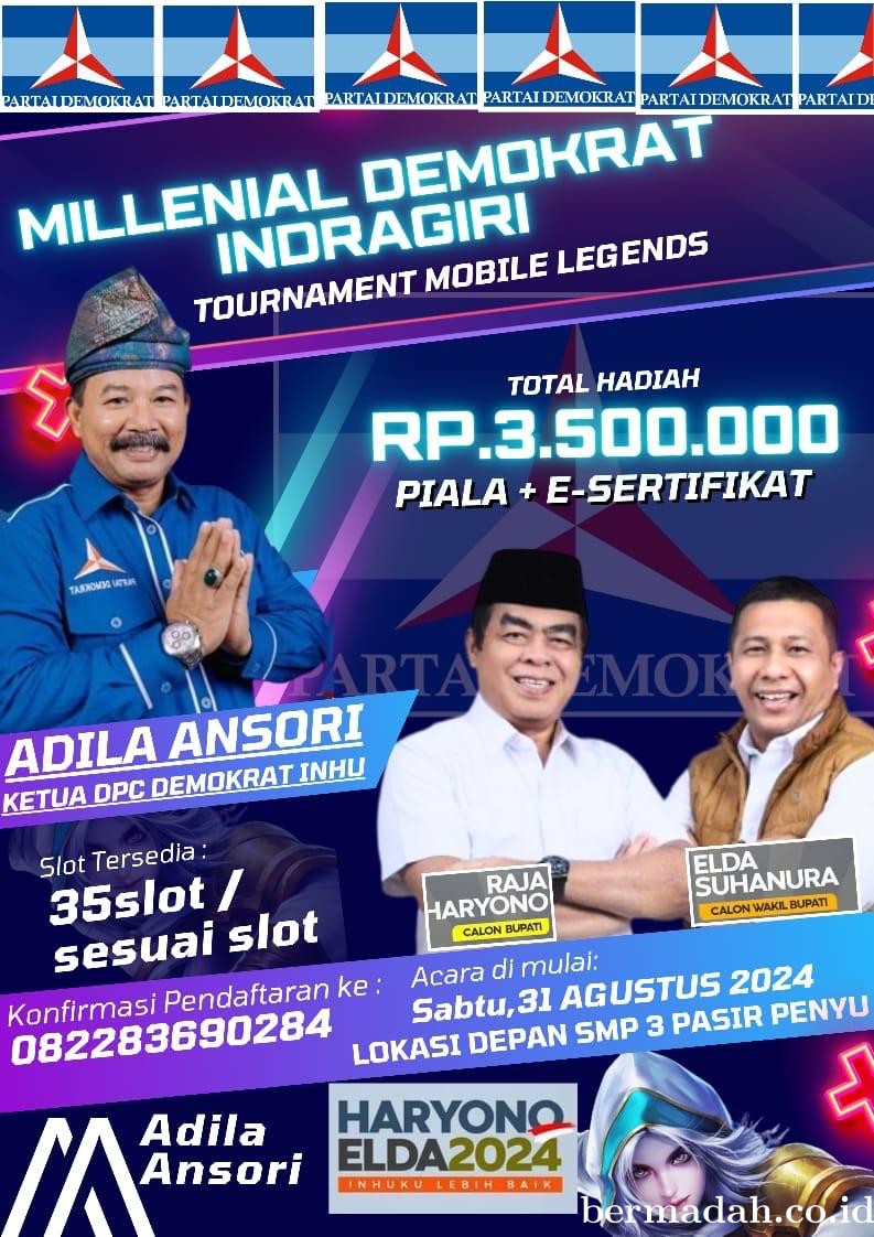 Millenial Demokrat Indragiri Tournamen Mobile Legends