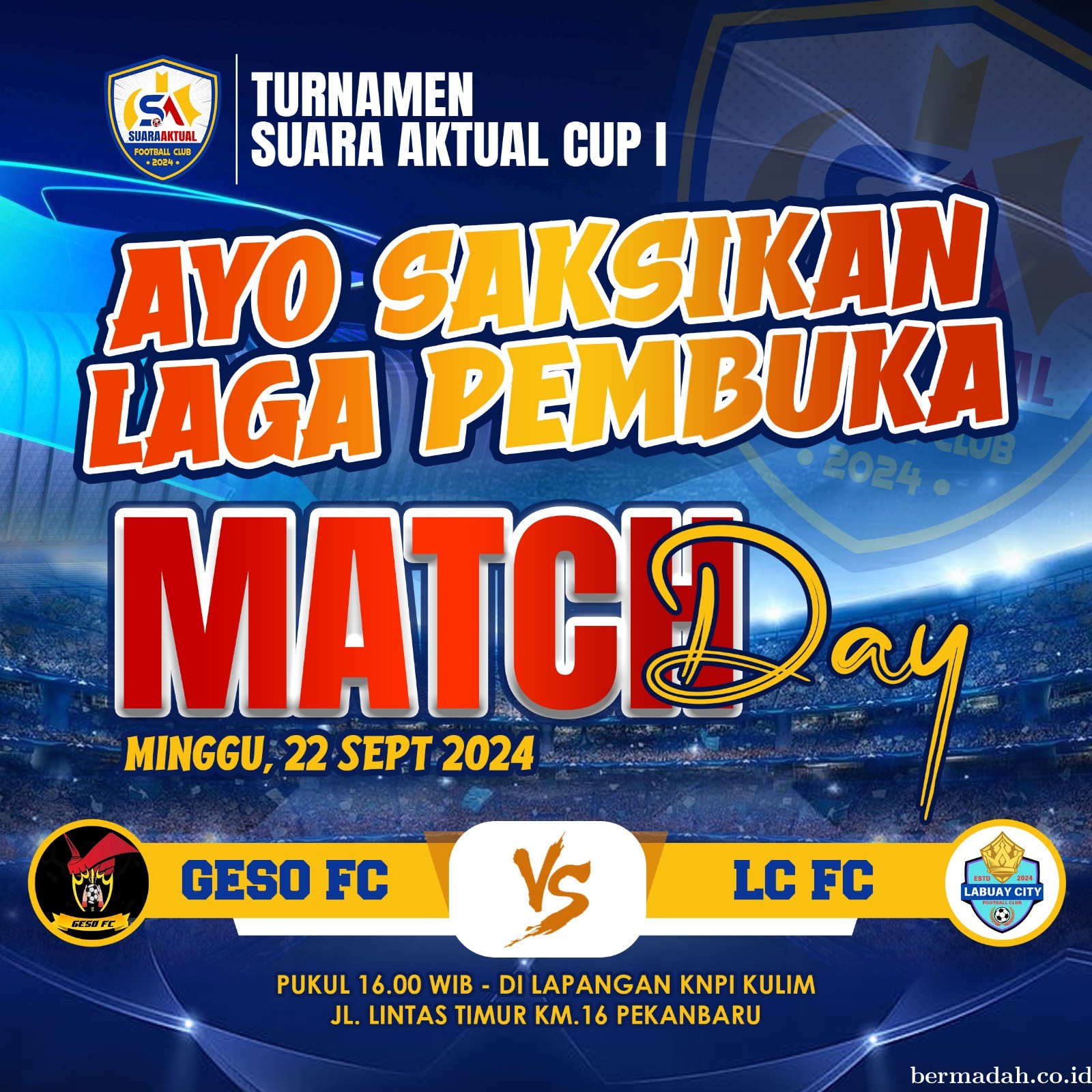 Turnamen Suara Aktual Cup I Resmi Dimulai: Saksikan Laga Pembuka GESO FC vs LC FC