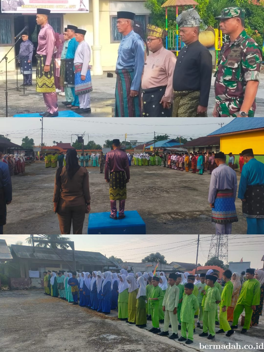 Upacara Hari Jadi ke-68 Provinsi Riau Tahun 2025 di Lapangan Kantor Korwilcamdikbud Sungai Apit