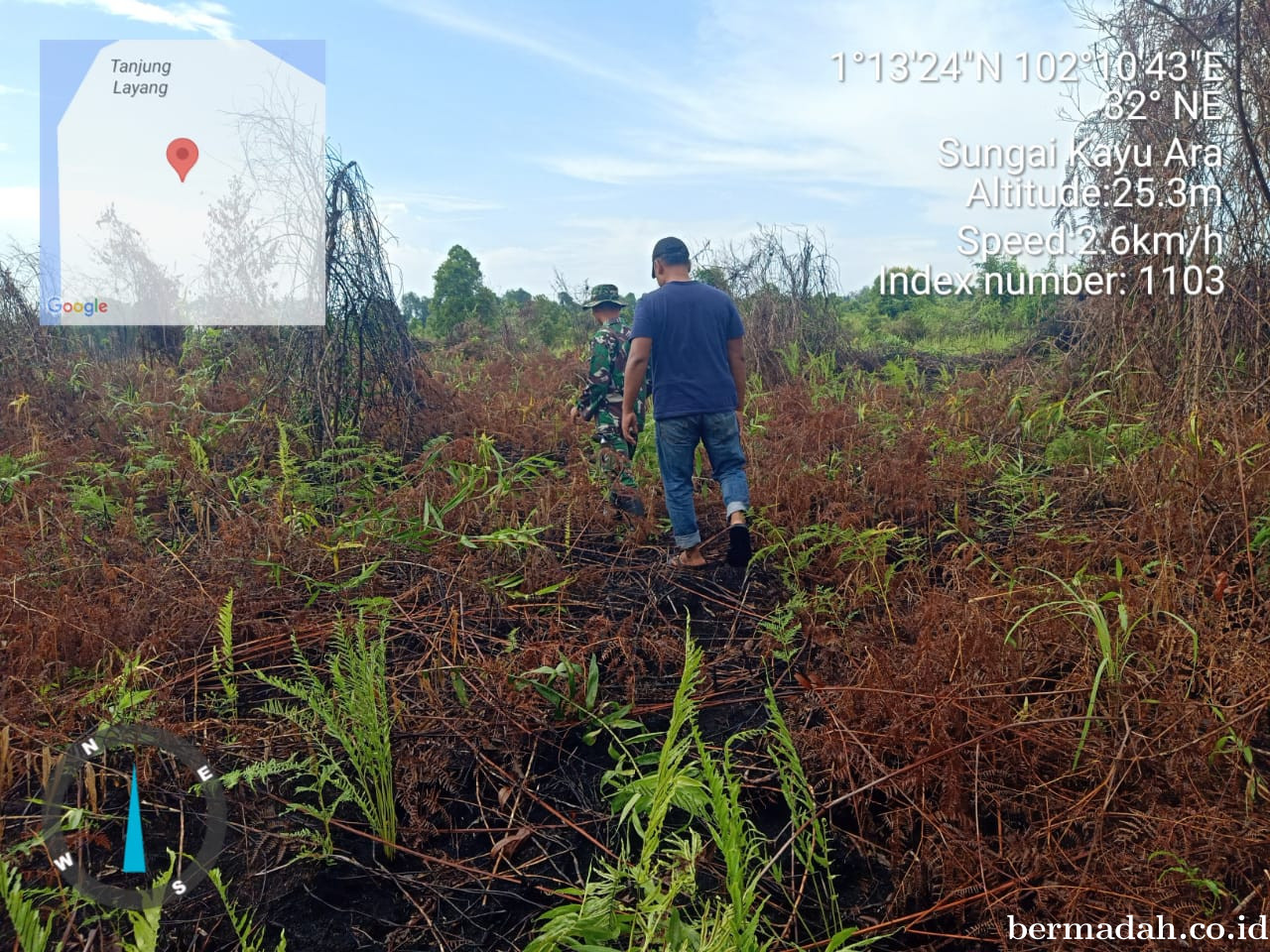 Penanggulangan Karhutla di Wilayah Koramil 02/Sungai Apit, Minggu 10 Agustus