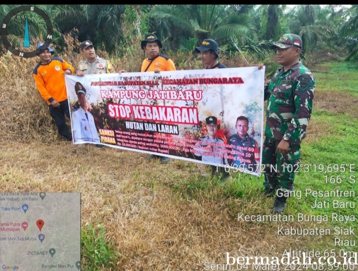 Penanggulangan Karhutla di lintas Wilayah Koramil 06/PWK Sabak Auh, Senin 4 Maret