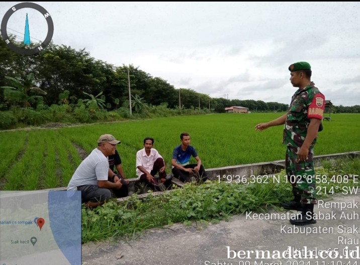 Sabtu 9 Maret, Babinsa Koramil 06/ PWK Sabak Auh Komsos di Kampung Rempak