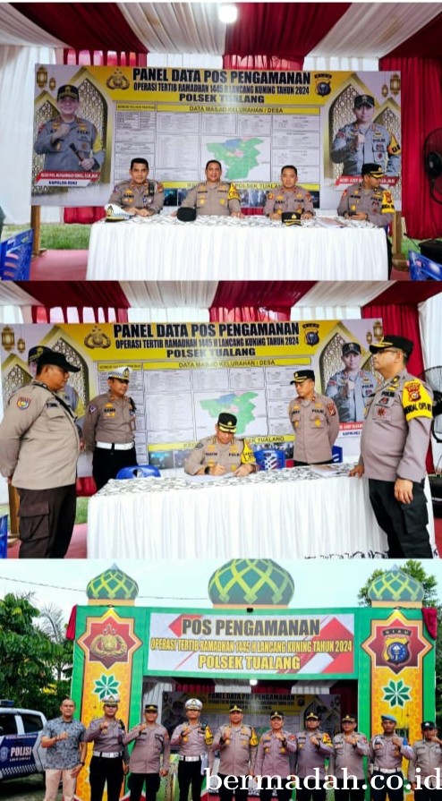 Pamatwil Polda Riau dan Pju Polres Siak Cek Pos Pengamanan Ramadhan di Perawang